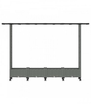 vidaXL Raised Bed with Trellis and Roof Light Grey 203 x 40 x 127 cm