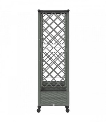 vidaXL Raised Bed with Trellis and Roof Light Grey 203 x 40 x 127 cm