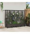 vidaXL Raised Bed with Trellis and Roof Brown 202.5 x 40 x 127 cm PP