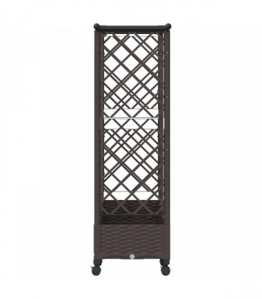 vidaXL Raised Bed with Trellis and Roof Brown 202.5 x 40 x 127 cm PP