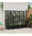 vidaXL Raised Bed with Trellis and Roof Black 202.5 x 40 x 127 cm PP