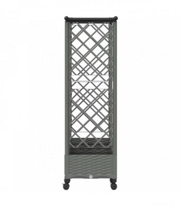 vidaXL Raised Bed with Trellis and Roof Light Grey 202.5 x 40 x 127 cm