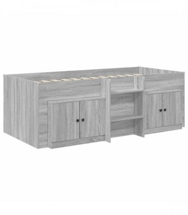 vidaXL Loft Bed Frame with Cabinet 3 pcs Grey Sonoma Engineered Wood