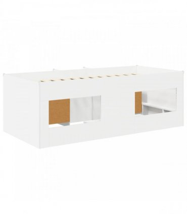 vidaXL Loft Bed Frame with Cabinet 3 pcs White Engineered Wood