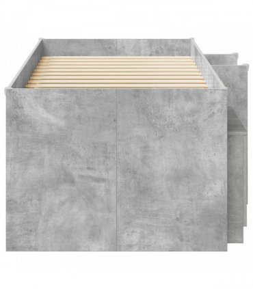 vidaXL Loft Bed Frame with Cabinet 3 pcs Concrete Grey Engineered Wood