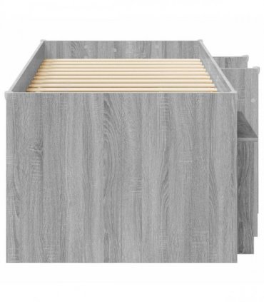 vidaXL Loft Bed Frame with Cabinet 3 pcs Grey Sonoma Engineered Wood