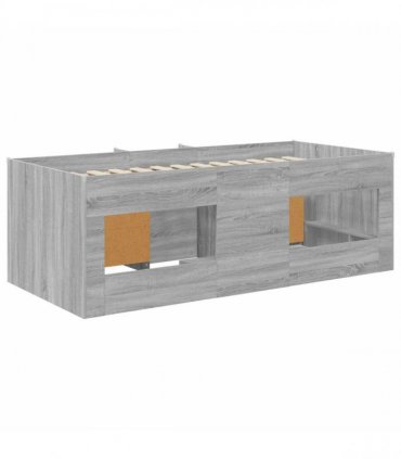 vidaXL Loft Bed Frame with Cabinet 3 pcs Grey Sonoma Engineered Wood