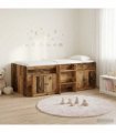 vidaXL Loft Bed Frame with Cabinet 3 pcs Old Wood Engineered Wood