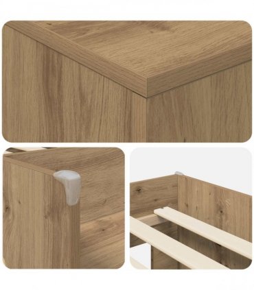 vidaXL Loft Bed Frame with Cabinet 3 pcs Artisan Oak Engineered Wood