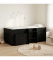 vidaXL Loft Bed Frame with Cabinet 3 pcs Black Engineered Wood