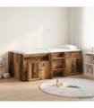 vidaXL Loft Bed Frame with Cabinet 3 pcs Old Wood Engineered Wood