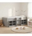 vidaXL Loft Bed Frame with Cabinet 3 pcs Grey Sonoma Engineered Wood