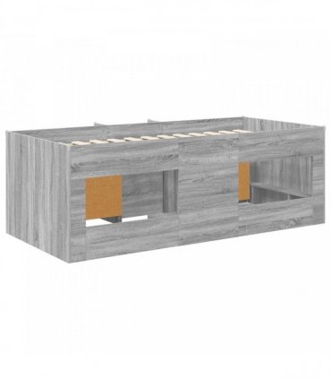 vidaXL Loft Bed Frame with Cabinet 3 pcs Grey Sonoma Engineered Wood