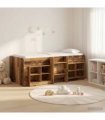 vidaXL Loft Bed Frame with Cabinet 3 pcs Old Wood Engineered Wood