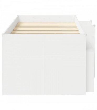 vidaXL Loft Bed Frame with Cabinet 3 pcs White Engineered Wood