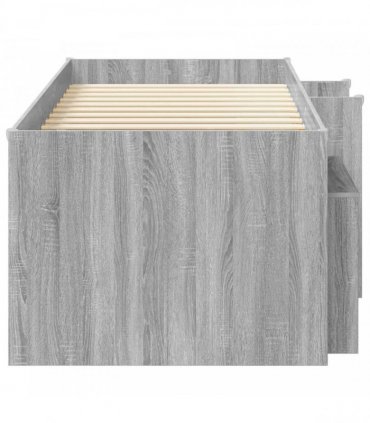 vidaXL Loft Bed Frame with Cabinet 3 pcs Grey Sonoma Engineered Wood