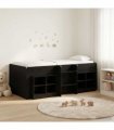 vidaXL Loft Bed Frame with Cabinet 3 pcs Black Oak Engineered Wood