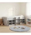 vidaXL Loft Bed Frame with Cabinet 3 pcs Concrete Grey Engineered Wood