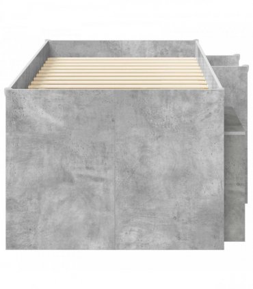 vidaXL Loft Bed Frame with Cabinet 3 pcs Concrete Grey Engineered Wood