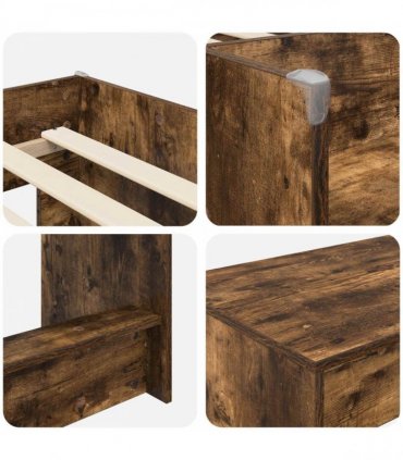 vidaXL Kids'High Bed Frame with Desk 2 pcs Smoked Oak Engineered Wood