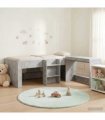 vidaXL Kids'High Bed Frame with Desk 2 pcs Concrete Grey