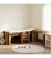 vidaXL Kids'High Bed Frame with Desk 2 pcs Old wood Engineered Wood