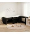 vidaXL Kids'High Bed Frame with Desk 2 pcs Black Oak Engineered Wood