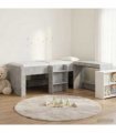 vidaXL Kids'High Bed Frame with Desk 2 pcs Concrete Grey