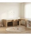 vidaXL Kids'High Bed Frame with Desk 2 pcs Artisan Oak