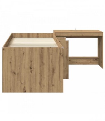 vidaXL Kids'High Bed Frame with Desk 2 pcs Artisan Oak