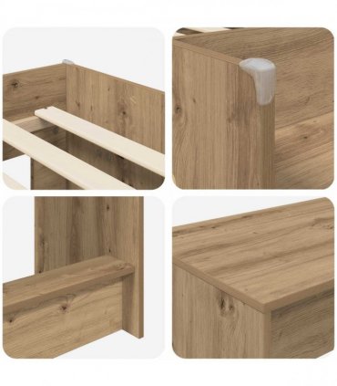 vidaXL Kids'High Bed Frame with Desk 2 pcs Artisan Oak