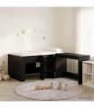 vidaXL Kids'High Bed Frame with Desk 2 pcs Black Oak Engineered Wood
