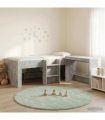 vidaXL Kids'High Bed Frame with Desk 2 pcs Concrete Grey