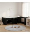 vidaXL Kids'High Bed Frame with Desk 2 pcs Black Oak Engineered Wood