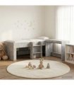 vidaXL Kids'High Bed Frame with Desk Concrete Grey 75 x 190 cm