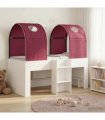 vidaXL Bed with Tunnel 4 pcs White and Red Engineered Wood