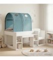 vidaXL Bed with Tunnel 3 pcs White and Light Blue Engineered Wood