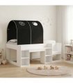vidaXL Bed with Tunnel 3 pcs White and Black Engineered Wood