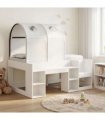 vidaXL Bed with Tunnel with Shelf 3 pcs White Engineered Wood
