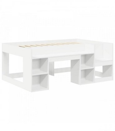 vidaXL Bed with Tunnel with Shelf 3 pcs White Engineered Wood