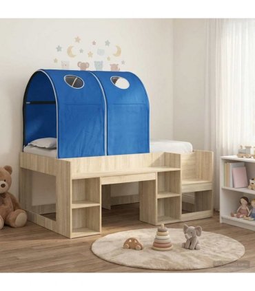 vidaXL Bed with Tunnel 3 pcs Sonoma Oak and Blue Engineered Wood