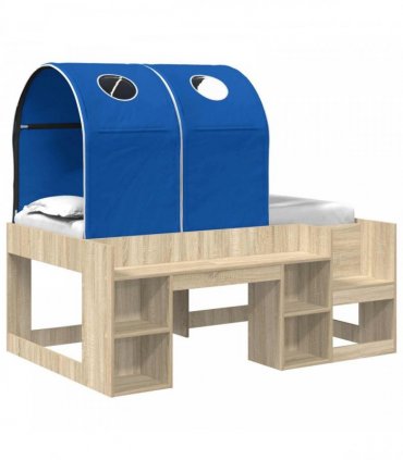 vidaXL Bed with Tunnel 3 pcs Sonoma Oak and Blue Engineered Wood