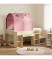 vidaXL Bed with Tunnel 3 pcs Sonoma Oak and Pink Engineered Wood