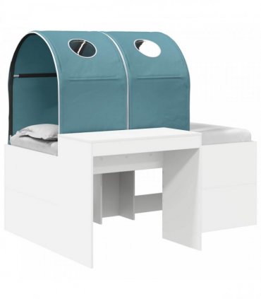 vidaXL Bed with Tunnel 3 pcs White and Light Blue Engineered Wood