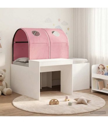 vidaXL Bed with Tunnel 3 pcs White and Pink Engineered Wood
