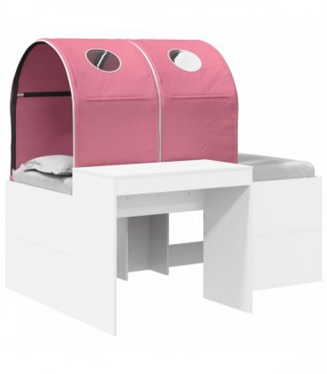 vidaXL Bed with Tunnel 3 pcs White and Pink Engineered Wood