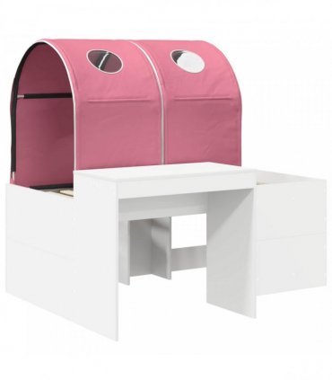 vidaXL Bed with Tunnel 3 pcs White and Pink Engineered Wood