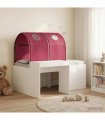 vidaXL Bed with Tunnel 3 pcs White and Red Engineered Wood