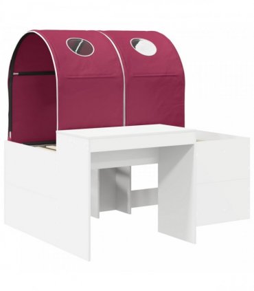 vidaXL Bed with Tunnel 3 pcs White and Red Engineered Wood