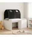 vidaXL Bed with Tunnel 3 pcs White and Black Engineered Wood